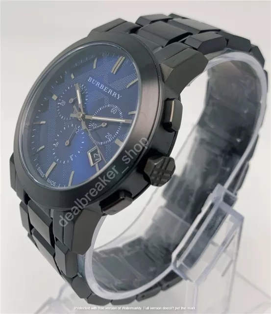 Burberry BU9365 Chronograph 42mm Blue Dial Dark Grey Ion-plated Men's Watch