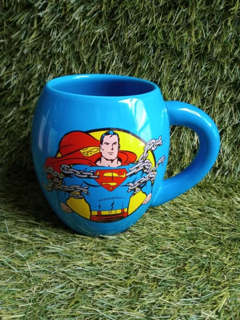 Official Large Warner Bros DC Comics Superman Mug Coffee Cup Blue Comic Hero