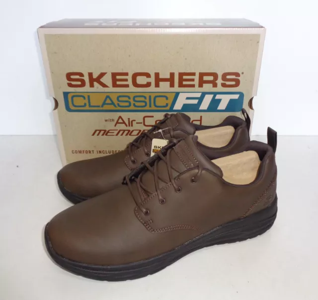 Skechers New Memory Foam Mens Brown Shoes Formal Casual Lace Trainers UK Size 10