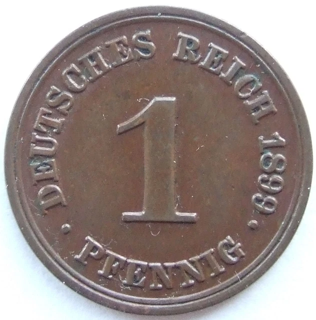 Moneta Reich Tedesco Impero Tedesco 1 Pfennig 1899 E IN Extremely fine