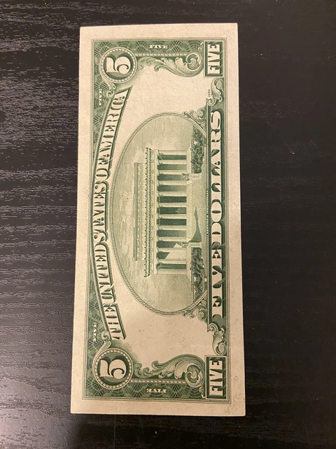 Series 1934 D $5 Five Dollar Silver Certificate Blue Seal   F 2078