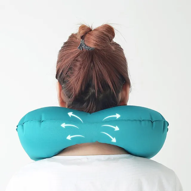 U-Shape Travel Pillow Air Inflatable Pillows Folding Press Type Neck Cushion SZ 2