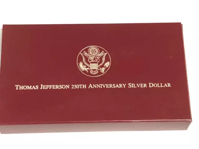 1993 US Mint Thomas Jefferson 250th Anniv. Proof Silver Dollar