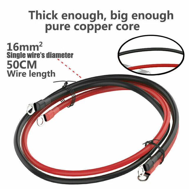 Cable de alimentación 5AWG cable negro y rojo para inversor de alimentación FLAMEZUM onda sinusoidal pura nuevo