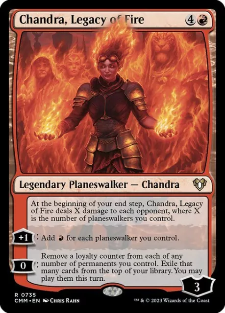 1x Chandra, Legacy of Fire NM Eng MTG - Commander Masters