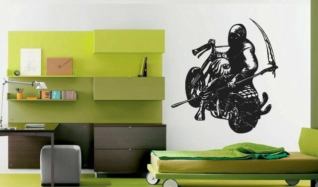Wall Vinyl Sticker Decals Art Decor Grim Reaper Biker Racer Motor Chopper  #186