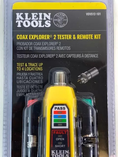 NEW Klein Tools VDV512-101 Coax Explorer 2 Tester & Remote Kit NEW