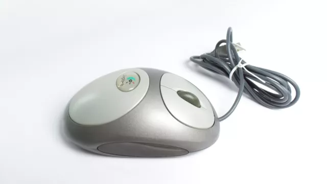 RARE Logitech Mouseman Dual Sensor Optical USB Wheel Mouse M-BL63B Corded