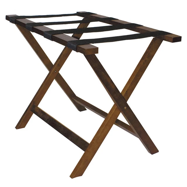 HOSPITALITY 1 SOURCE LRWSTD01 Luggage Rack,Wood,20 In H,Holds 300 lb