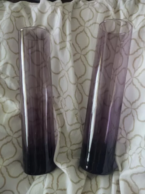 Two Tall Vintage Libbey Purple Bar Glasses Whiskey