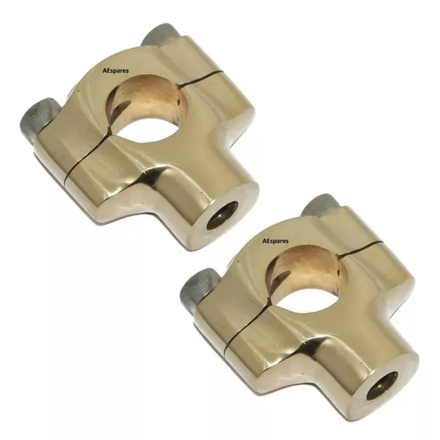 Coppia 7/8'' 22mm Moto Motocicletta Manico BAR Montante Rialzi Morsetto Ottone