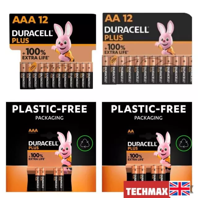 Duracell Plus Power AA AAA Batteries Alkaline Long Lasting LR03, LR6 Far Expiry