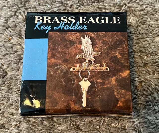 Brass Eagle Key Holder New In Box Sealed Vintage