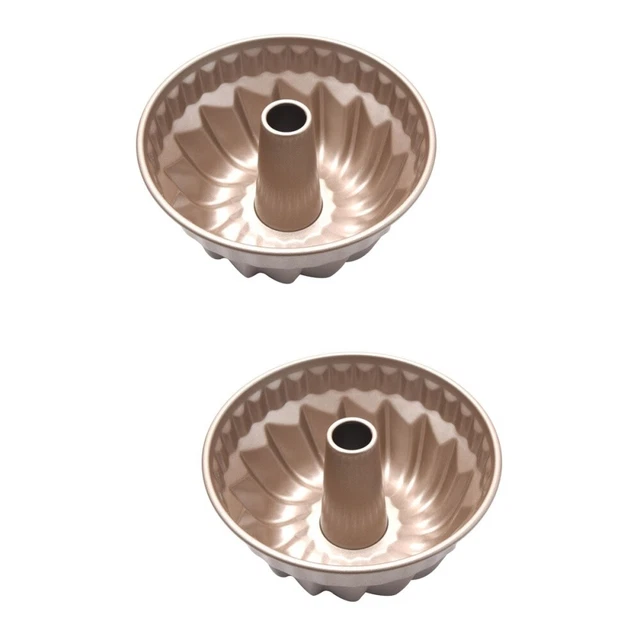 2 utensilios de horno de tubo de pan moldeado para pastel de juego acanalado