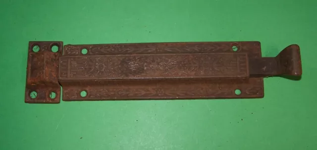 Antique Eastlake Cast Iron Door Slide Lock