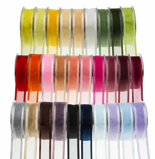 Satin Edge Organza Ribbon Reels 2 Sided~25 Metre Rolls~10-40mmWIDTH~SAMEDAY POST