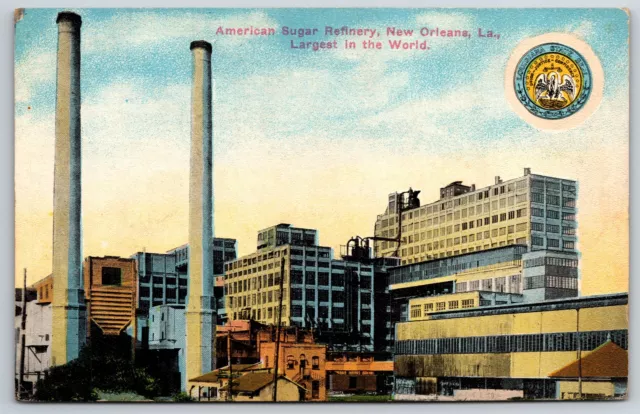 New Orleans Louisiana~American Sugar Refinery~Largest in the World~c1910 PC