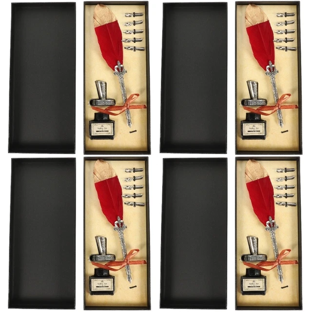 4 juegos Vintage Quill Pluma Pluma Kit de escritura Pluma Praxis Pluma Pluma Pluma Pluma Pluma Pluma Praxis Pluma Pluma Pluma Pluma Pluma Pluma Pluma