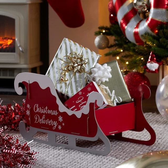 Christmas Present Sleigh | Alternative Festive Sack Traditional Centrepiece