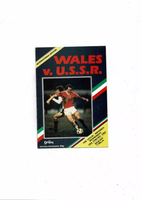 1987 Wales v USSR International Football Programme @ Swansea