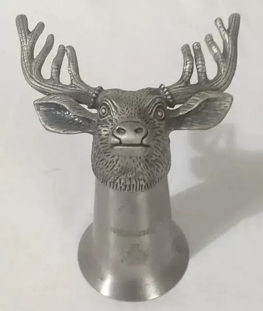 Jagermeister Shot Glass Buck Stag Pewter Stainless Shooter Metal Barware READ