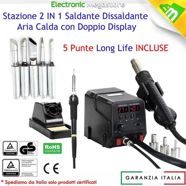Stazione Saldante 8786D+ 750W | Con Pistola Ad Aria Calda E Accessori | Per Hobbisti E Professionisti