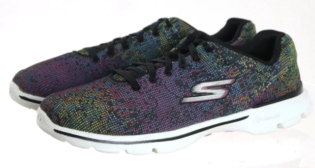 Skechers Goga Pillars Go Walk 3 Women's Walking Shoes Size 12 Black Confetti