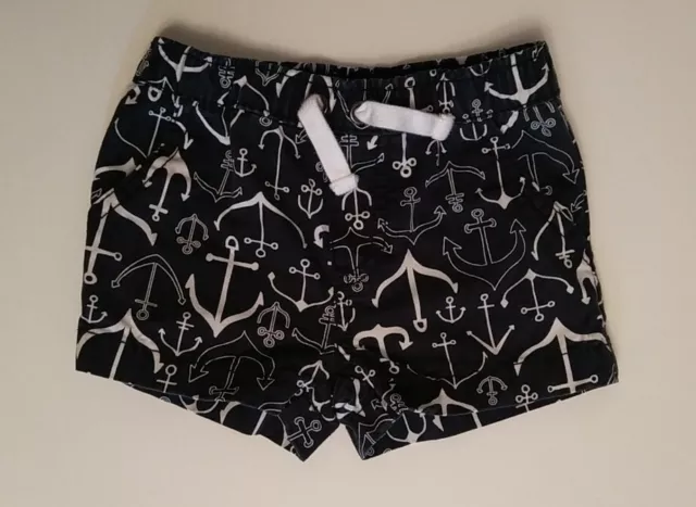 Carter's Infant Baby Boys 3 Months Black and white Anchor Print Shorts