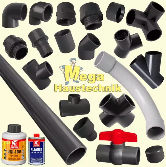 PVC Klebe-Fittings Pool Winkel Muffe Kugelhahn PP PE Klebefittinge Fitting