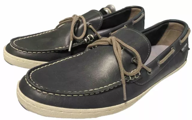 COLE HAAN NAVY Blue Leather Mens Boat Deck Shoes Mens Size 13 M US $15. ...