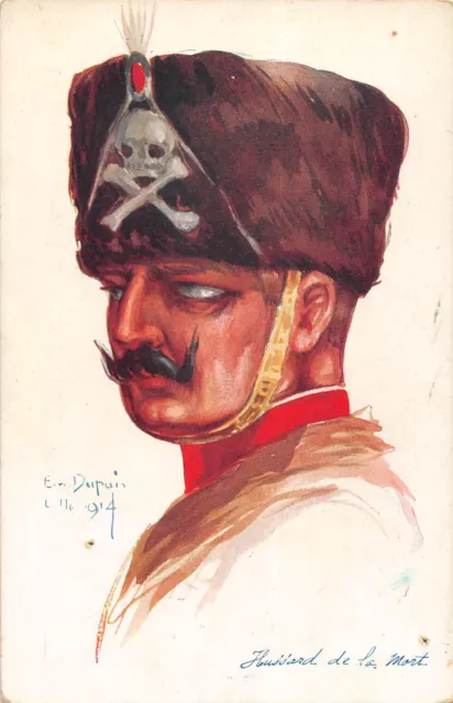 CPA GUERRE / ILLUSTRATOR E.m.DUPUIS NOS HAIRUS HUSSARD DE LA MORT 1914