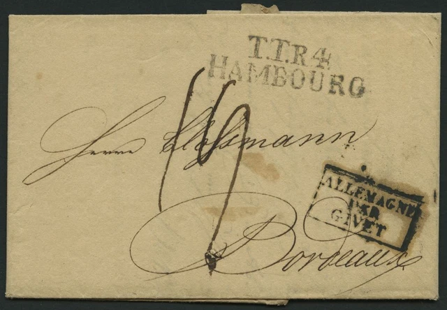 HAMBURG-THURN UND TAXISCHES O.P.A. 1820, TT.R.4 HAMBOURG, L2 auf Circulair n. Bo