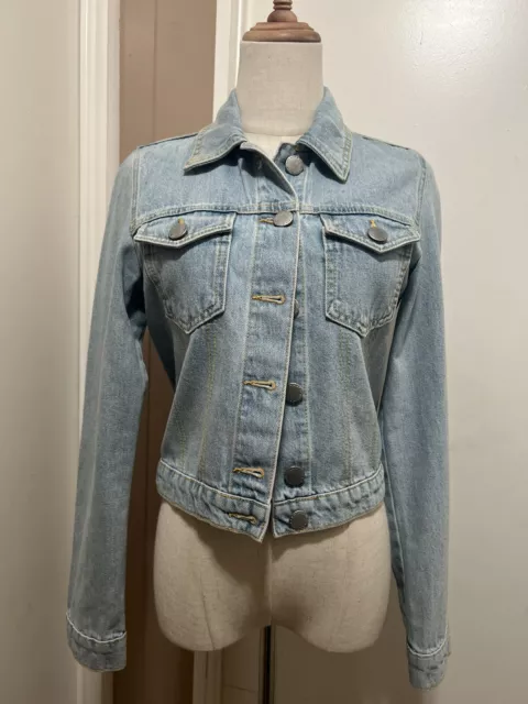 Maje Woman’s Denim Jacket Cropped Size 38