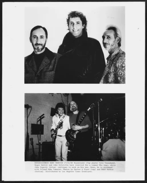 The Who 1989 Tour Original Press Photo Pete Townshend Roger Daltrey Entwistle