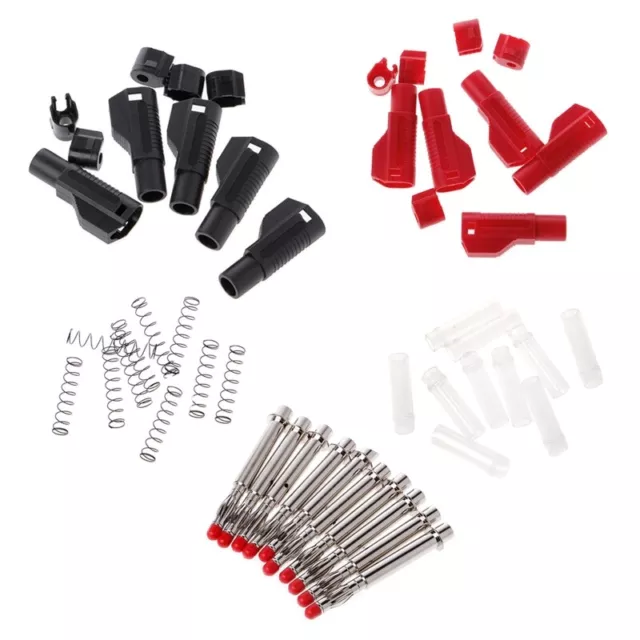 10 Pcs 4mm Male Retractable Sheath Stackable Banana Plug Wire Solder Connector
