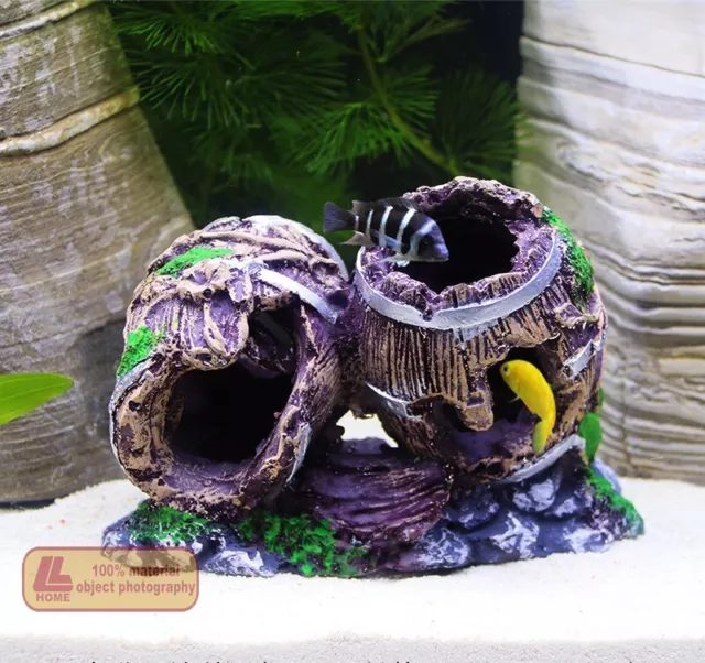 Simulated moss wine barrel Fish Shelter Tank landscape Accessories Decoration