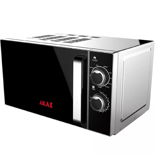 Forno Microonde Acciaio Capacità 20 Litri 700 Watt Funzione Grill AKAI AKMW201