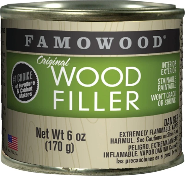 Eclectic Famowood Original Solvent Based Wood Filler, 6 oz Can, Fir, 15 min