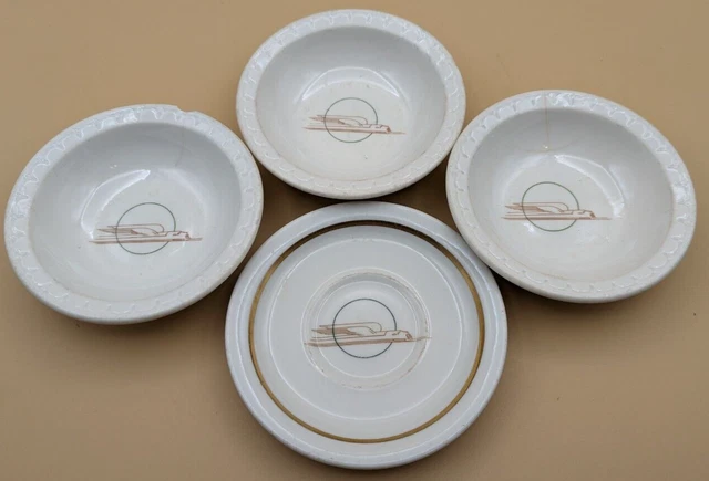 Lot of 4 Vintage UNION PACIFIC RAILROAD Winged Streamliner Syracuse CHINA