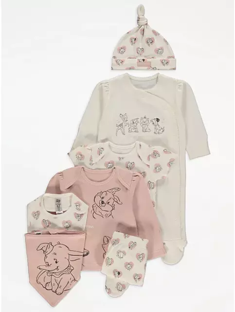Disney Baby Girls Marie Dumbo Bambi 7 Piece Starter Set Newborn BNWT