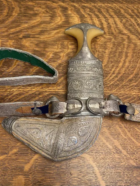 Rare Antique Silver Dagger Knife Jambiya Jambya Khanjar Bedouin Islamic Omani 3