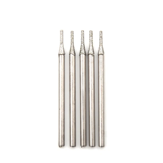 20pcs Metal Lapidary Diamond Coated Hole Drill Solid Bits Needle Gems 1mm_ti#km