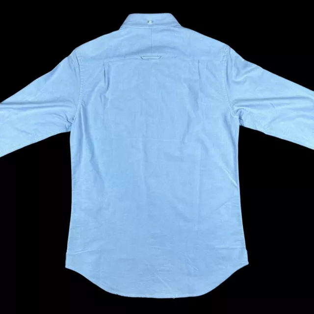 NEW THOM BROWNE Dress Shirt Size 1 Embroidered Long Sleeve Button Down Blue 3