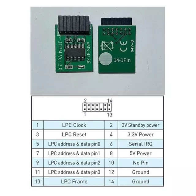 Tpm2.0 Security Module Supports Multi-brand Motherboards 20-1pin 12 14 M7R1