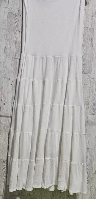 INC International Concepts Women's Sz L Smocked Maxi Skirt White Yoga  Waist 3