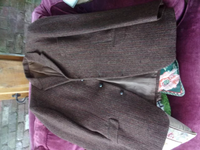 Vintage Harris Tweed Mens Sports Jkt V Gc. 44 Reg. Superb Colours In The Tweed M