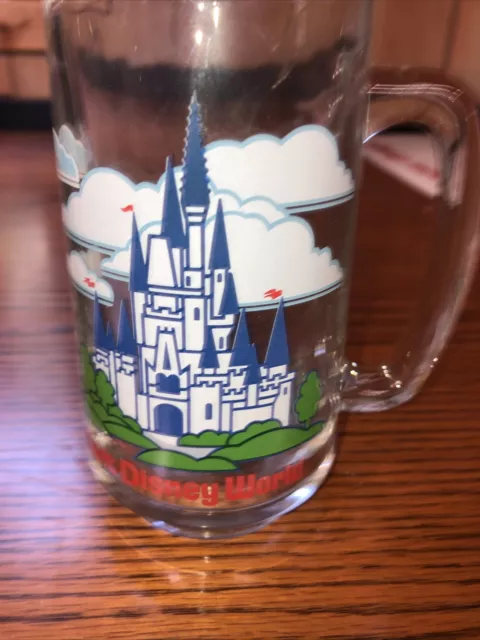 Disneyland Vintage Beer Mug Glass Sleeping Beauty Castle Classic Clear 16 oz