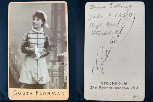 Florman, Stockholm, Dina Elding Vintage albumen print.Dina Edling, née Niehoff