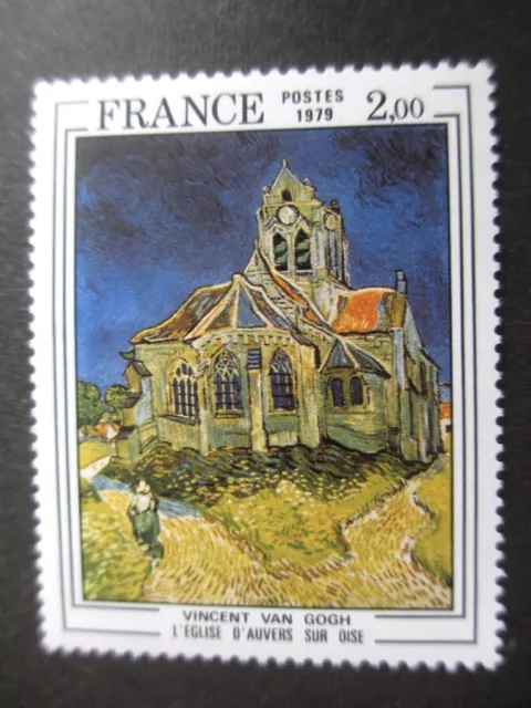 Timbre - FRANCE - Tableau VAN GOGH - 1979  - Eglise Auvers - neuf ** - n° 2054