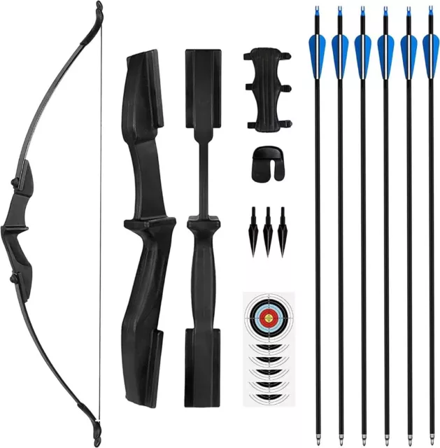 Recurve Bow Kit 30-40lb Archery Set Arrows Targets Bowstring The7boX